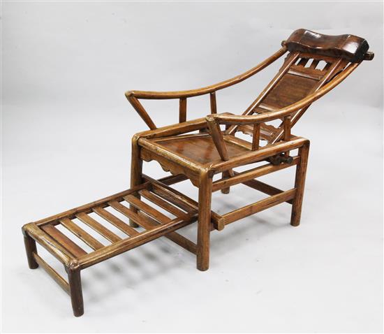 A late 19th/early 20th century provincial Chinese moon gazing chair,